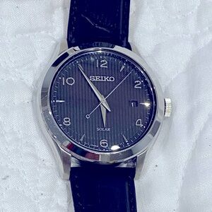 NOT FOR SALE-Men Seiko Watch black leather -New